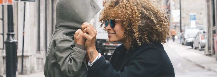 mother and child playing outside